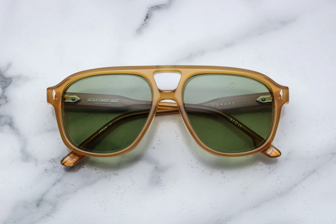 JACQUES MARIE MAGE LEONARD 15K HONEY VERDE GLASS - VISIONARY OPTICS